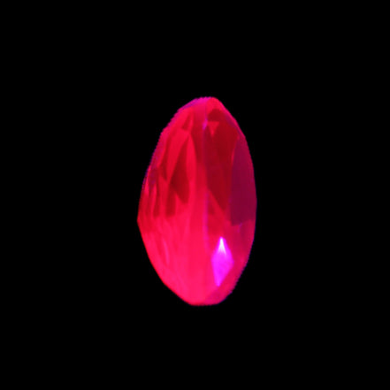 Red Ruby Pear cut from Mozambique 14*7*8mm 19.8ct 4g in UV light - Rocks and Things Store
