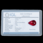 Red Ruby Pear cut from Mozambique 14*7*8mm 19.8ct 4g in sunlight - Rocks and Things Store