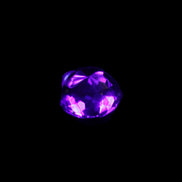 Blue Tanzanite round cut gemstone 11*8mm 7.95ct 1.8g in UV light - Rocks and Things Store