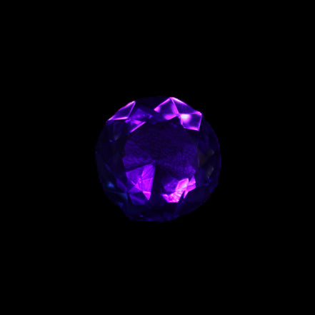 Blue Tanzanite round cut gemstone 11*8mm 7.95ct 1.8g in UV light - Rocks and Things Store