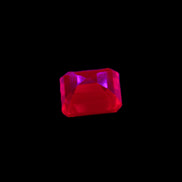 Red Ruby Princess cut from Mozambique 8mm 9ct 2g in UV light - Rocks and Things Store