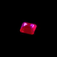 Red Ruby Princess cut from Mozambique 8mm 9ct 2g in UV light - Rocks and Things Store