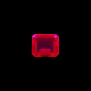 Red Ruby Princess cut from Mozambique 8mm 9ct 2g in UV light - Rocks and Things Store