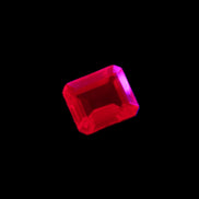 Red Ruby Princess cut from Mozambique 8mm 9ct 2g in UV light - Rocks and Things Store