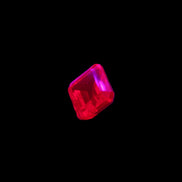 Red Ruby Princess cut from Mozambique 8mm 9ct 2g in UV light - Rocks and Things Store