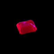 Red Ruby Princess cut from Mozambique 8mm 9ct 2g in UV light - Rocks and Things Store