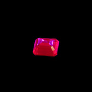 Red Ruby Princess cut from Mozambique 8mm 9ct 2g in UV light - Rocks and Things Store