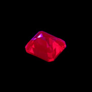 Red Ruby Princess cut from Mozambique 8mm 9ct 2g in UV light - Rocks and Things Store