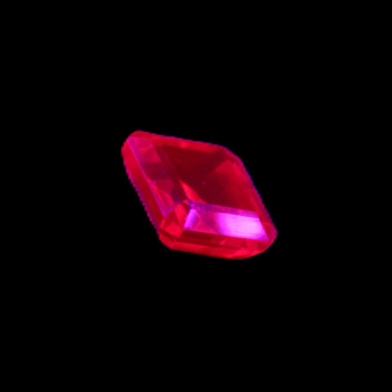 Red Ruby Princess cut from Mozambique 8mm 9ct 2g in UV light - Rocks and Things Store