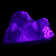 Blue Flower Agate slice 58*38*17m 55g in UV light - Rocks and Things Store