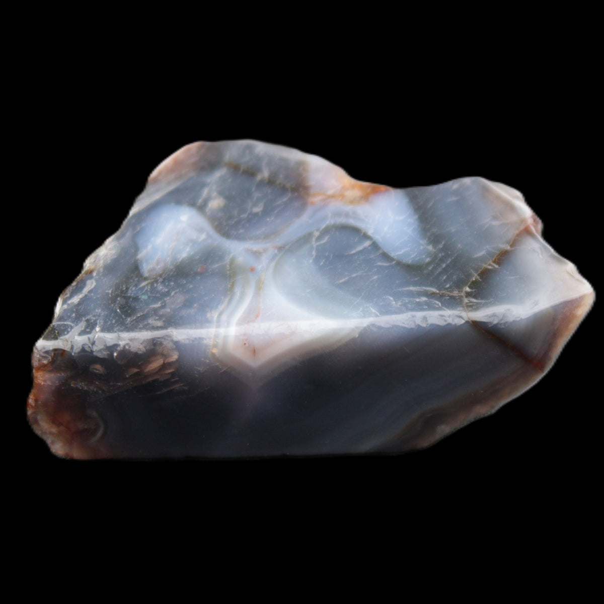 Blue  Flower Agate slice 58*38*17m 55g in sunlight - Rocks and Things Store