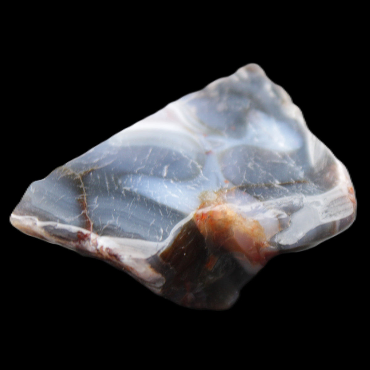 Blue  Flower Agate slice 58*38*17m 55g in sunlight - Rocks and Things Store