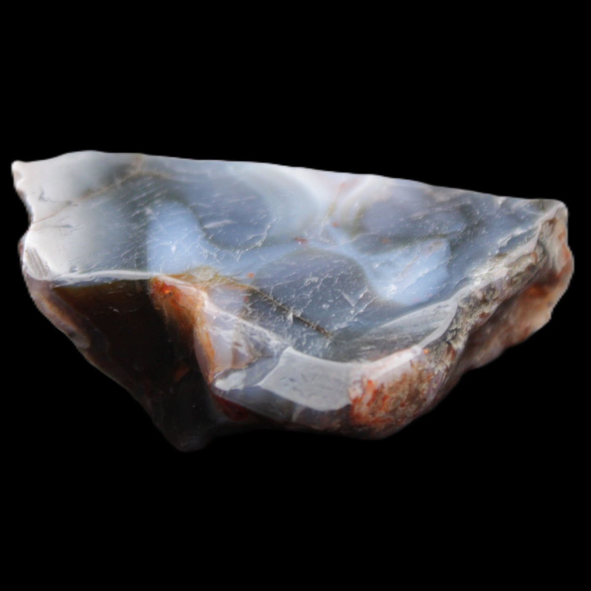 Blue  Flower Agate slice 58*38*17m 55g in sunlight - Rocks and Things Store