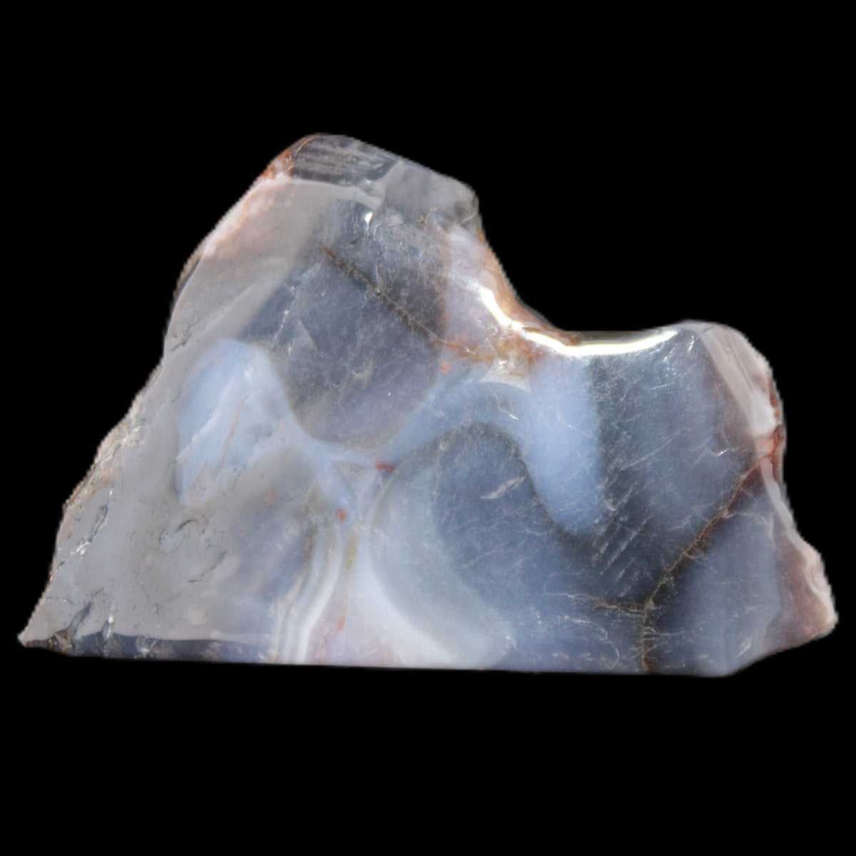 Blue  Flower Agate slice 58*38*17m 55g in sunlight - Rocks and Things Store