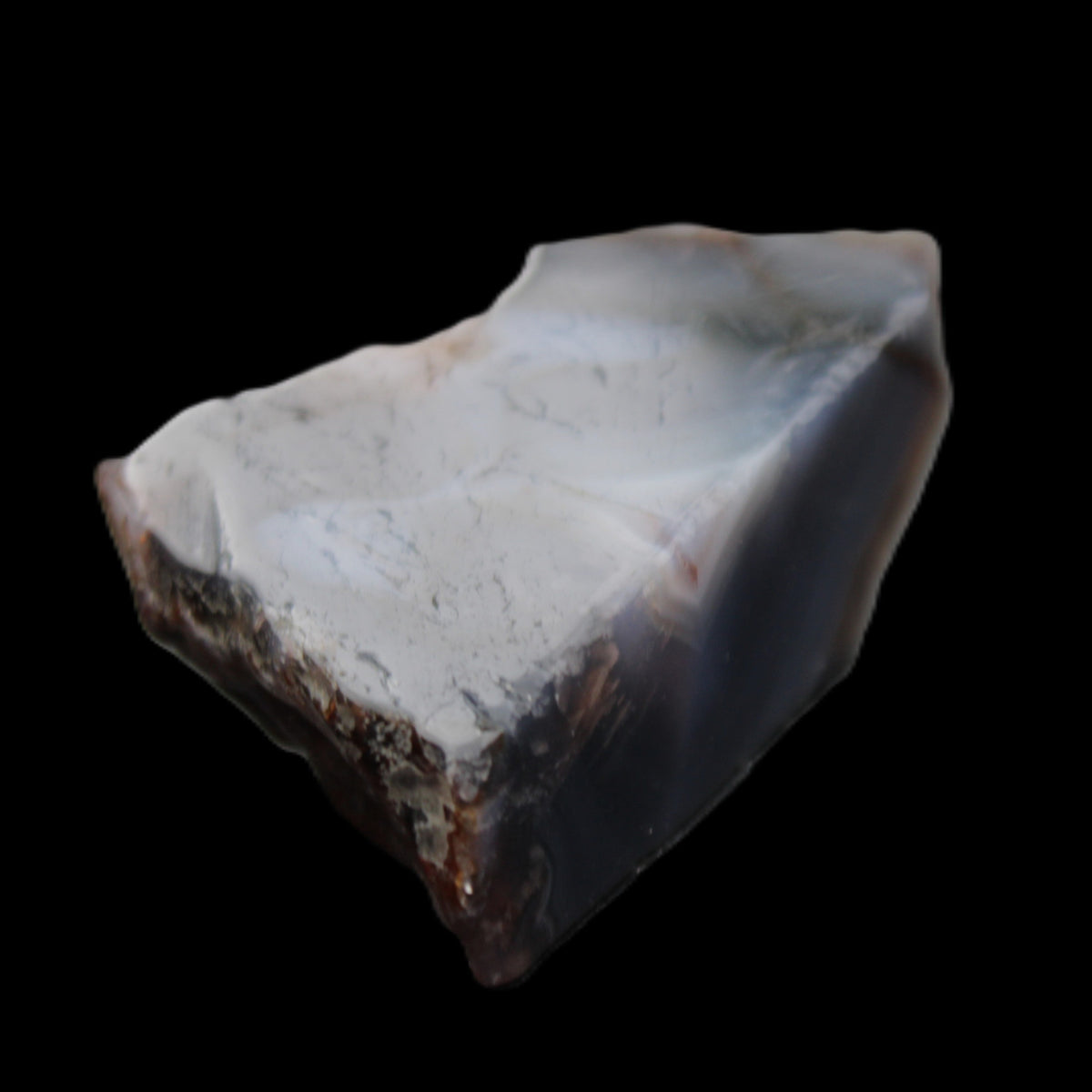 Blue  Flower Agate slice 58*38*17m 55g in sunlight - Rocks and Things Store