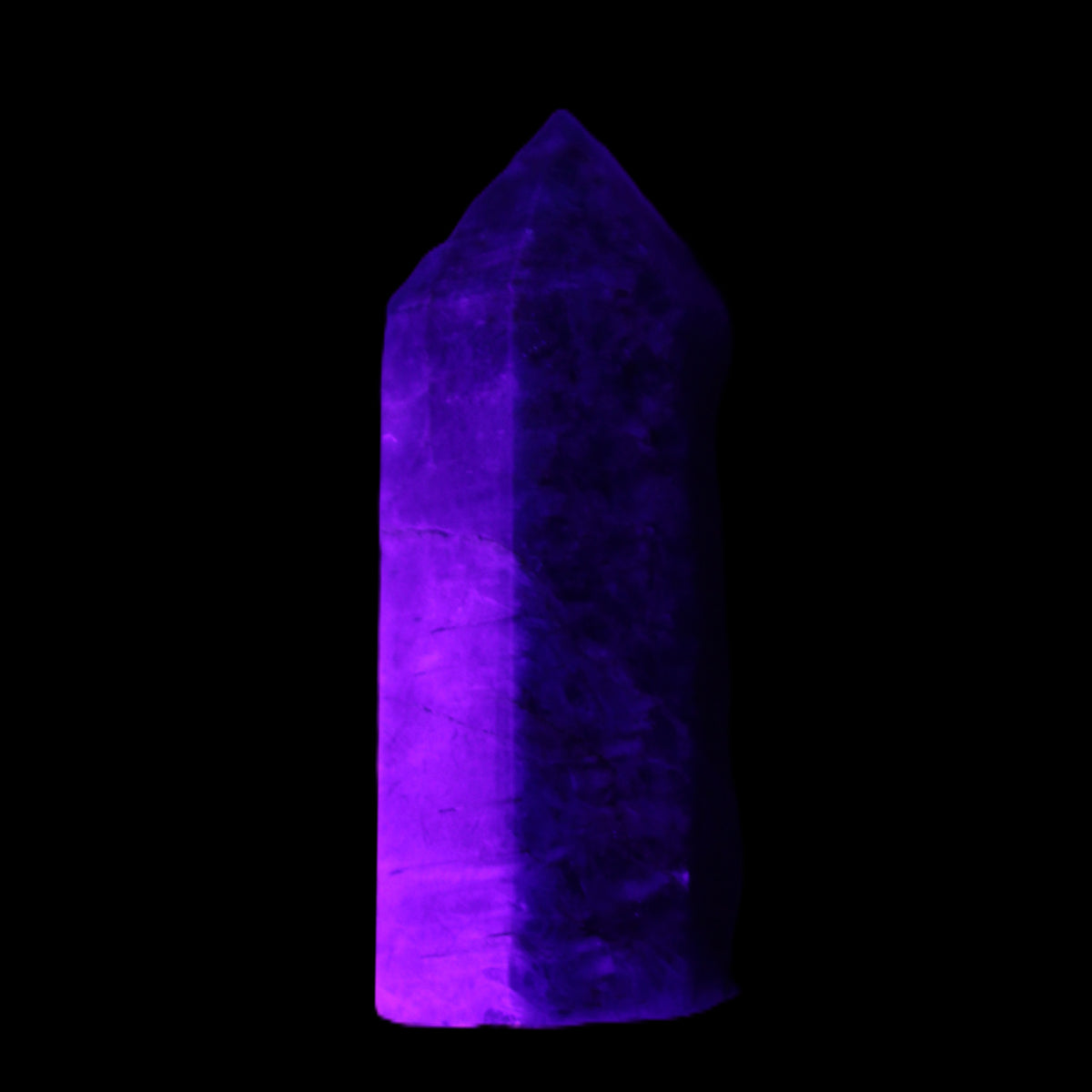Apatite wand 17*16*42m 23g in UV light - Rocks and Things Store