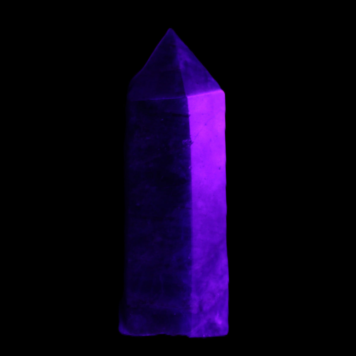 Apatite wand 17*16*42m 23g in UV light - Rocks and Things Store
