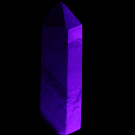 Charoite wand 63*20*18mm 56g in UV light - Rocks and Things Store