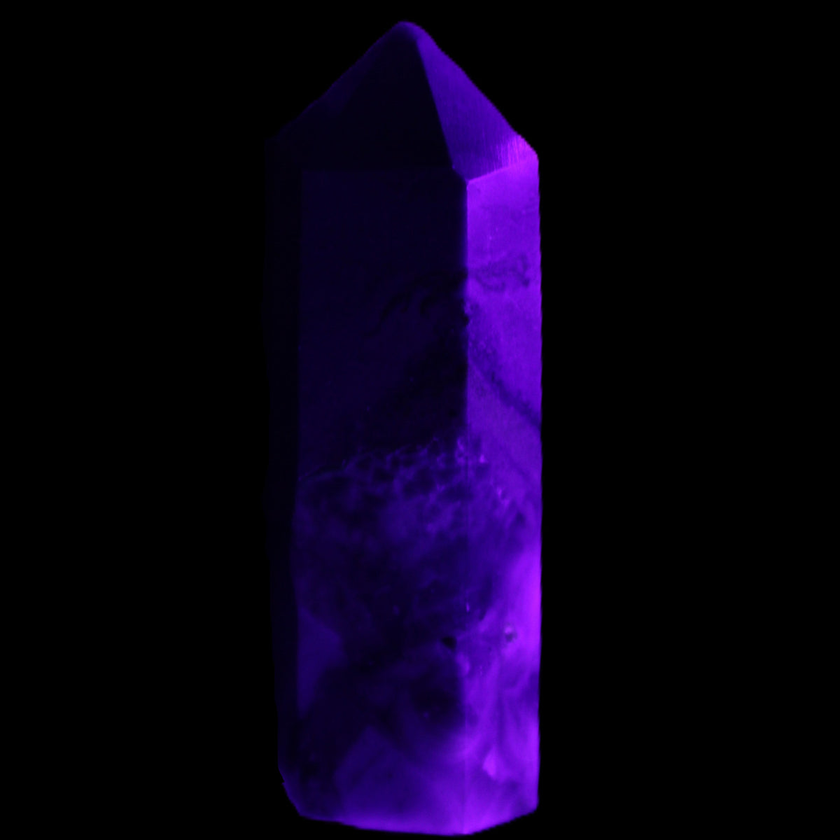 Charoite wand 63*20*18mm 56g in UV light - Rocks and Things Store