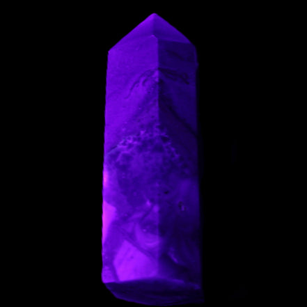 Charoite wand 63*20*18mm 56g in UV light - Rocks and Things Store