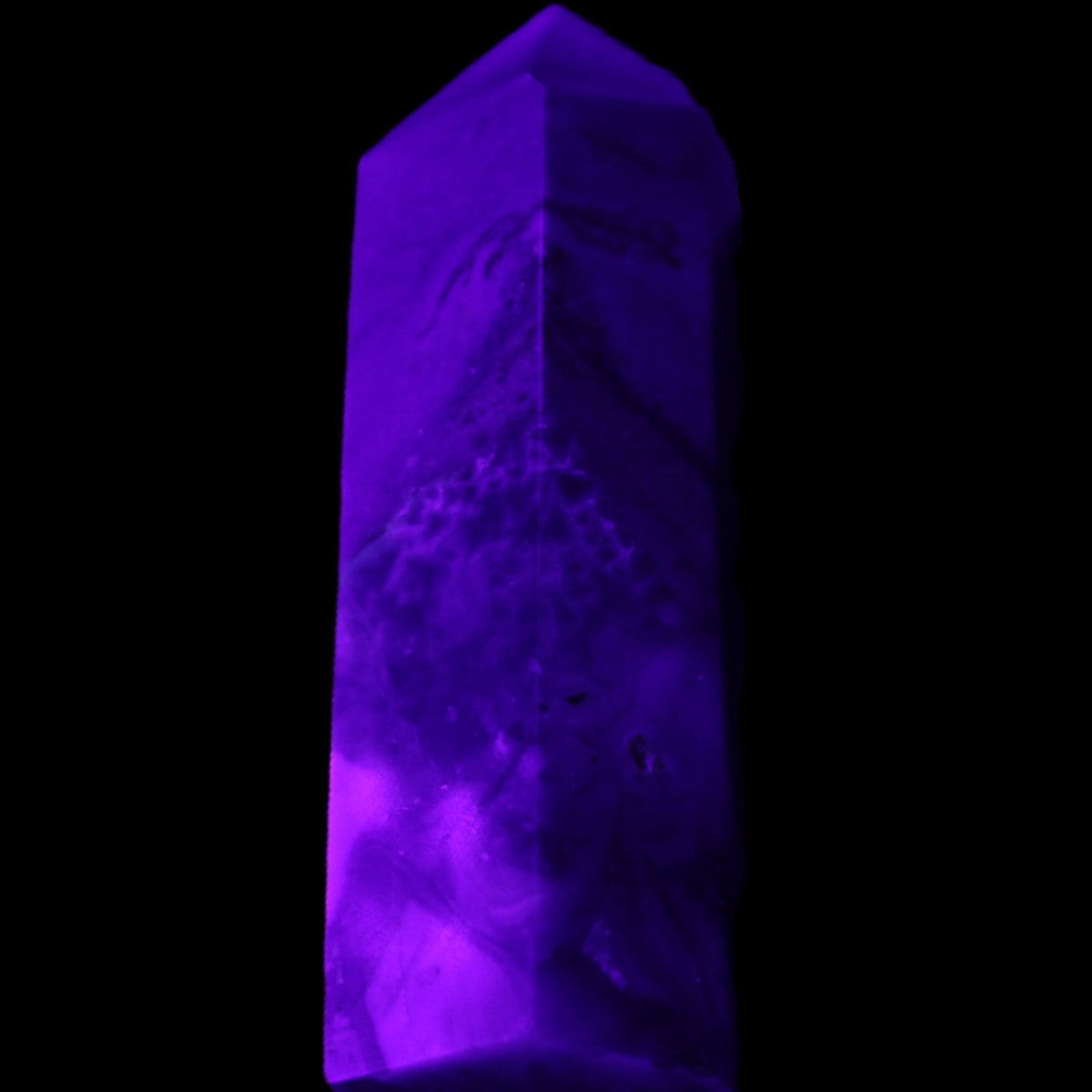 Charoite wand 63*20*18mm 56g in UV light - Rocks and Things Store