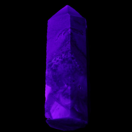 Charoite wand 63*20*18mm 56g in UV light - Rocks and Things Store