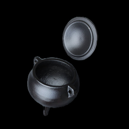 Small Cast Iron Incense Burner with Lid 67mm 224g in sunlight - Rocks and Things Store