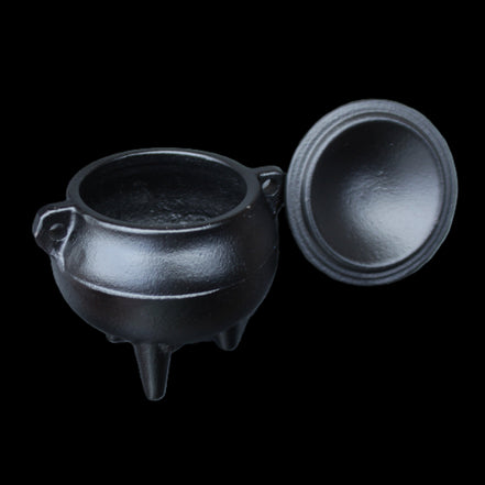 Small Cast Iron Incense Burner with Lid 67mm 224g in sunlight - Rocks and Things Store