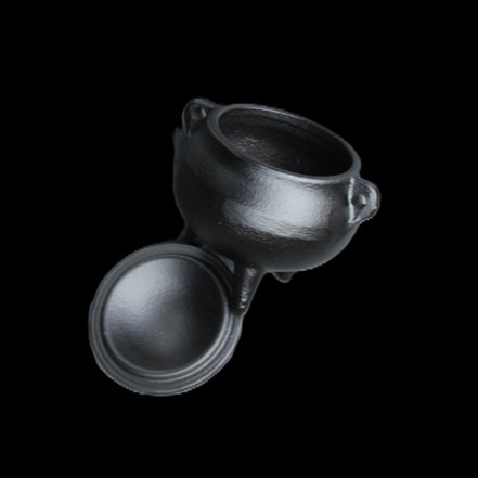 Small Cast Iron Incense Burner with Lid 67mm 224g in sunlight - Rocks and Things Store