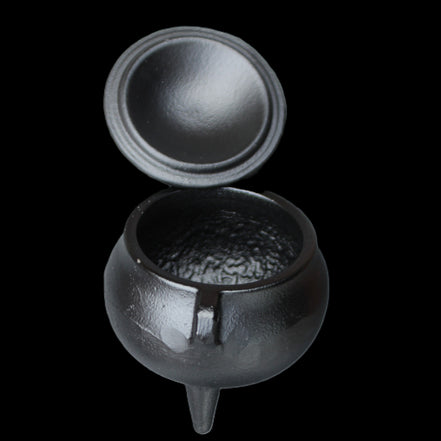 Small Cast Iron Incense Burner with Lid 67mm 224g in sunlight - Rocks and Things Store