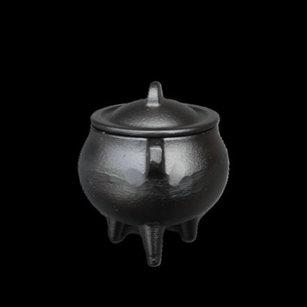Small Cast Iron Incense Burner with Lid 67mm 224g in sunlight - Rocks and Things Store