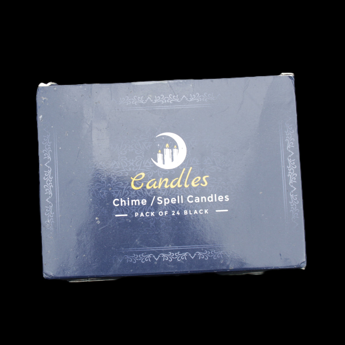 Black Chime Spell Candles 10.2cm unscented 24-pack in sunlight - Rocks and Things Store