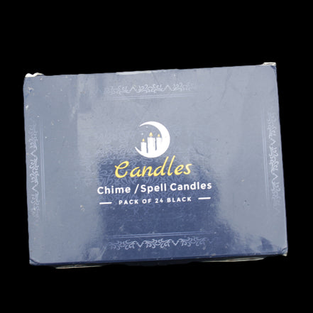 Black Chime Spell Candles 10.2cm unscented 24-pack in sunlight - Rocks and Things Store