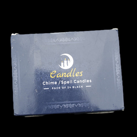 Black Chime Spell Candles 10.2cm unscented 24-pack in sunlight - Rocks and Things Store
