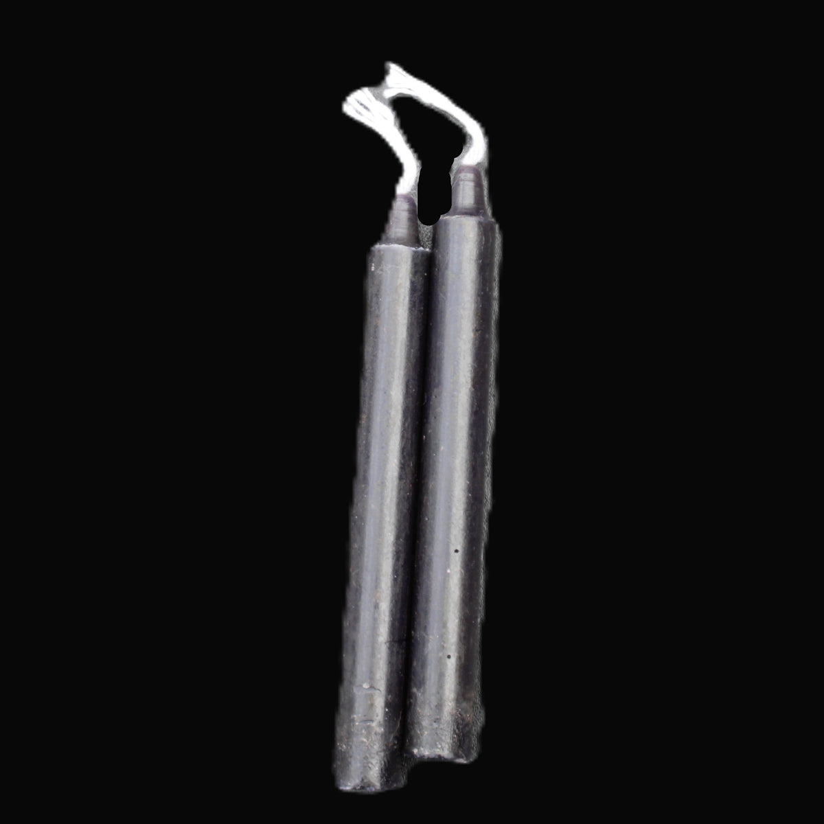 Two Black Chime Spell Candles 10.2cm unscented in sunlight - Rocks and Things Store