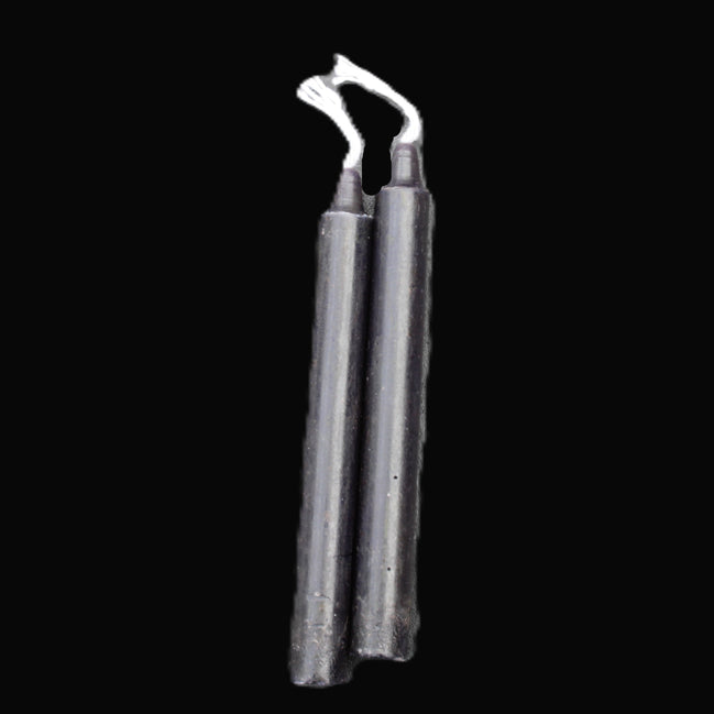Two Black Chime Spell Candles 10.2cm unscented in sunlight - Rocks and Things Store