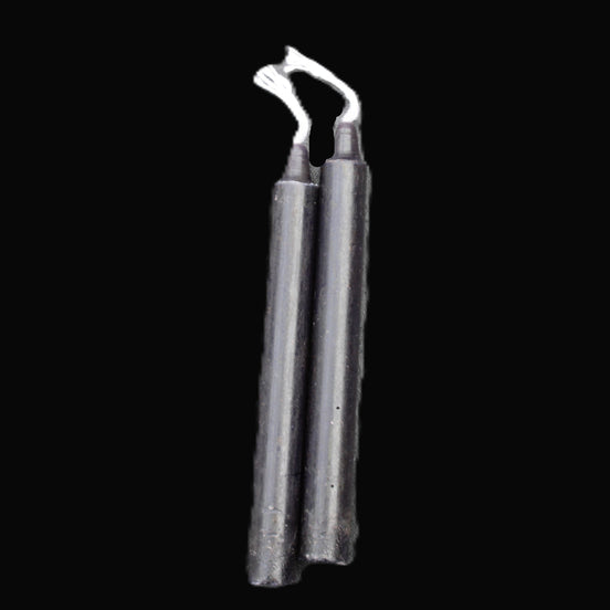 Two Black Chime Spell Candles 10.2cm unscented in sunlight - Rocks and Things Store