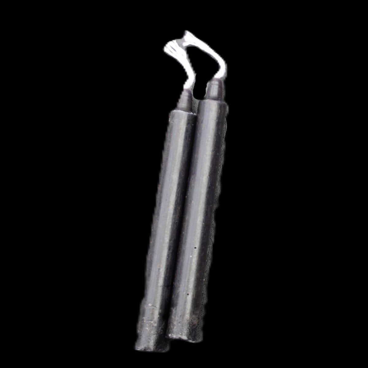 Two Black Chime Spell Candles 10.2cm unscented in sunlight - Rocks and Things Store