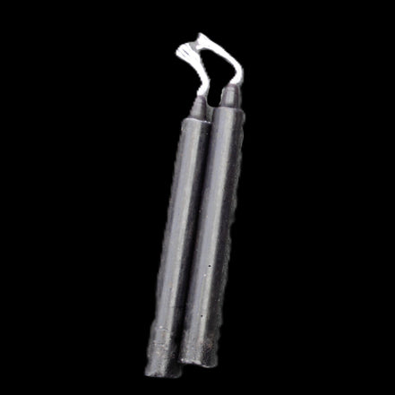 Two Black Chime Spell Candles 10.2cm unscented in sunlight - Rocks and Things Store