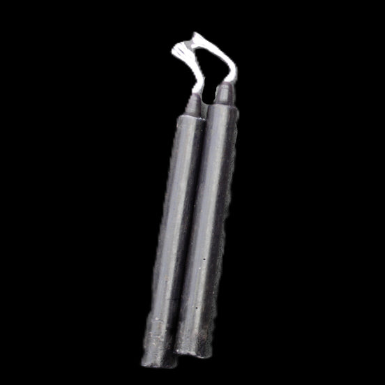 Two Black Chime Spell Candles 10.2cm unscented in sunlight - Rocks and Things Store