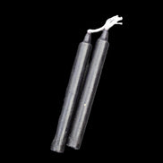 Two Black Chime Spell Candles 10.2cm unscented in sunlight - Rocks and Things Store