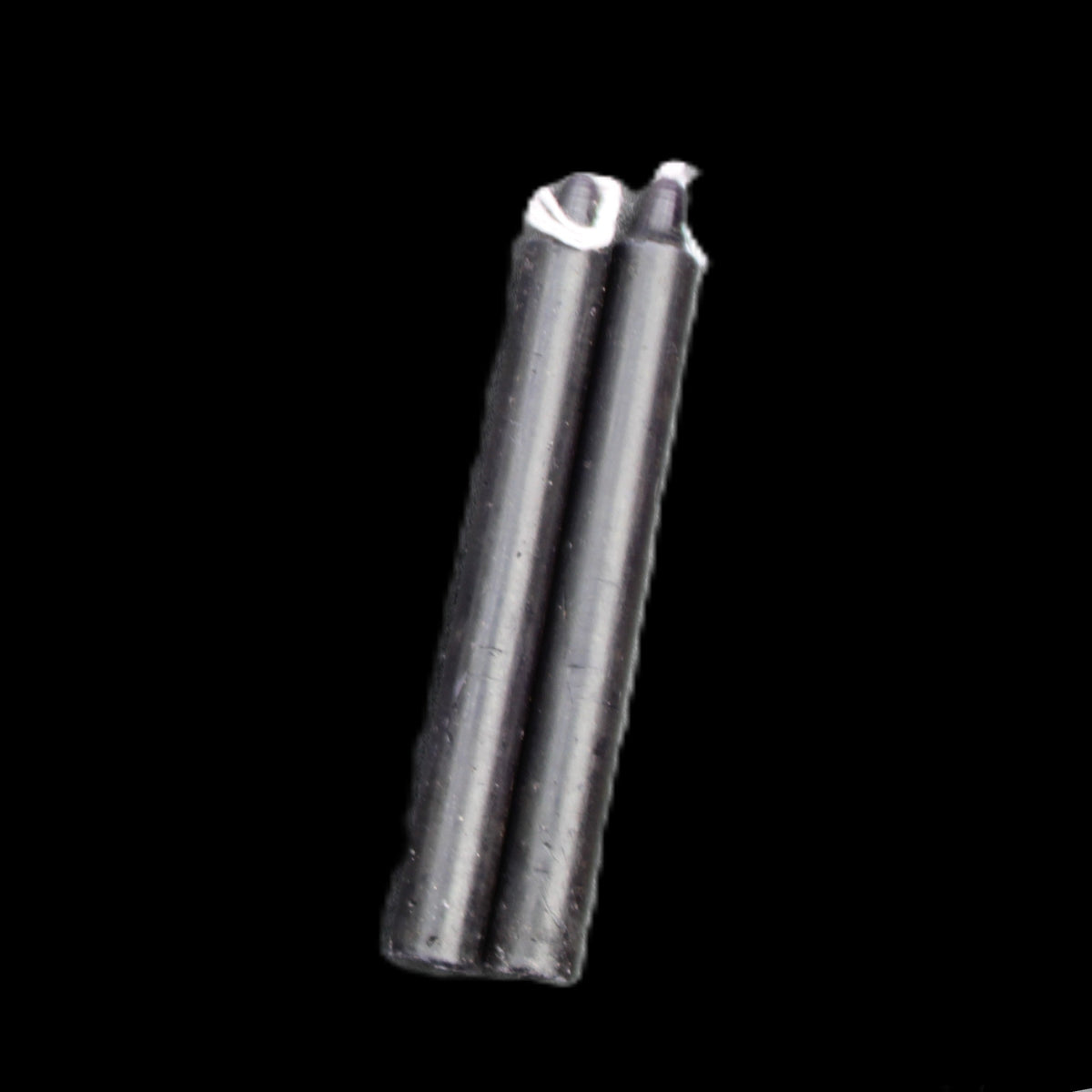 Two Black Chime Spell Candles 10.2cm unscented in sunlight - Rocks and Things Store