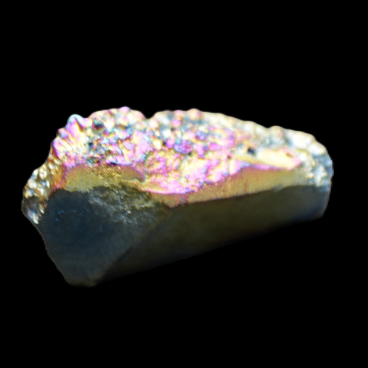 Aura electroplated Quartz cluster 38-45mm 24-28g in sunlight - Rocks and Things Store