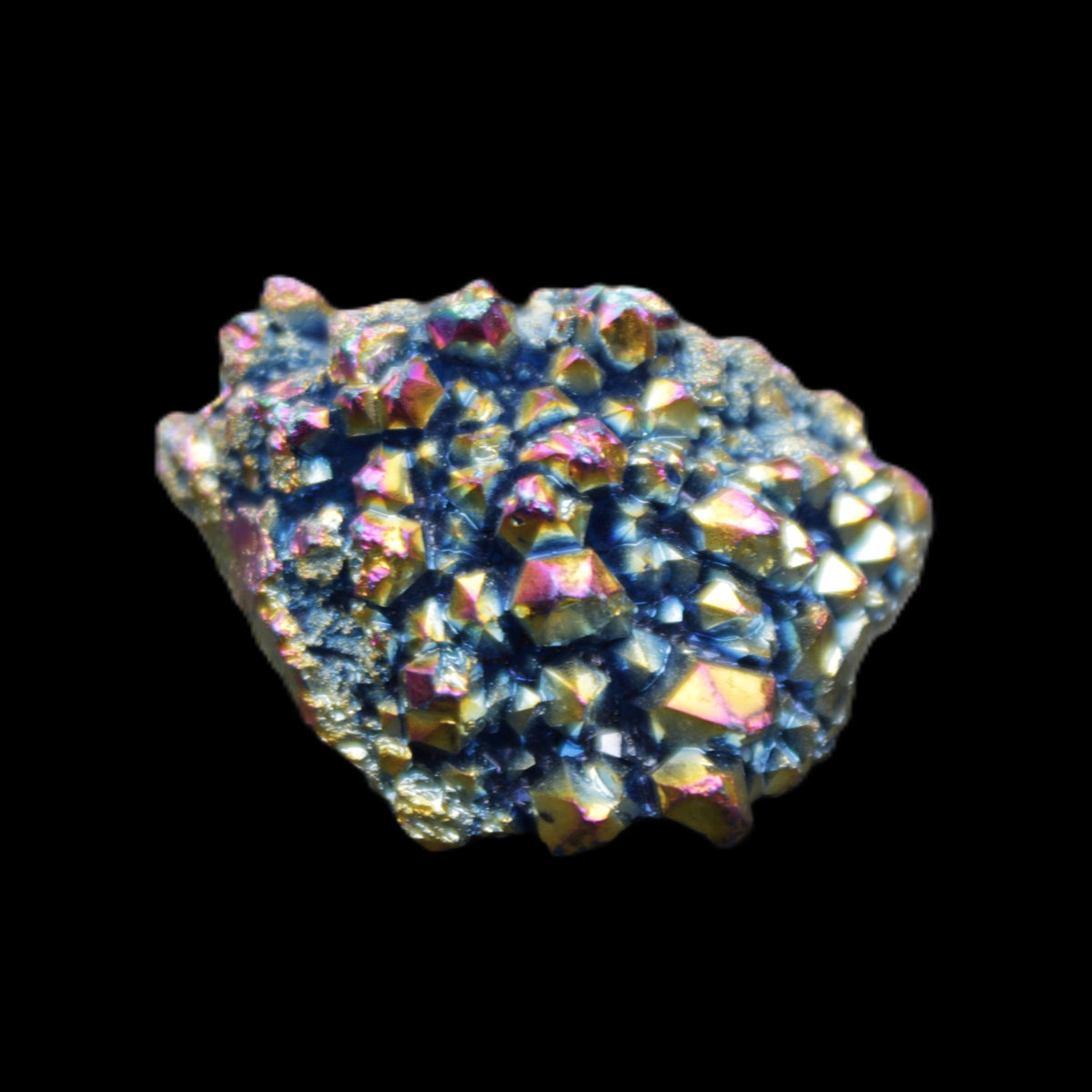 Aura electroplated Quartz cluster 38-45mm 24-28g in sunlight - Rocks and Things Store