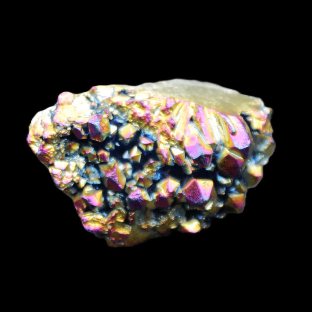 Aura electroplated Quartz cluster 38-45mm 24-28g in sunlight - Rocks and Things Store