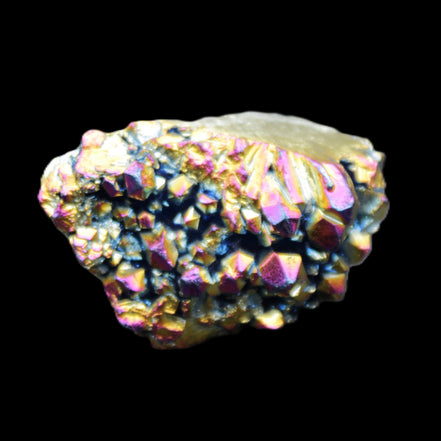 Aura electroplated Quartz cluster 38-45mm 24-28g in sunlight - Rocks and Things Store