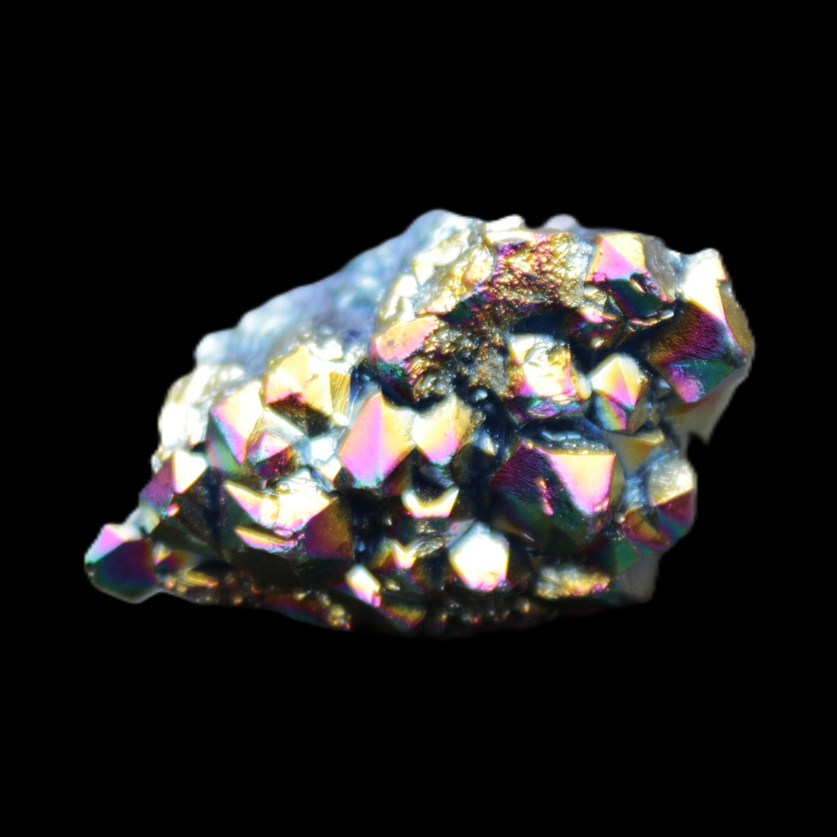 Aura electroplated Quartz cluster 38-45mm 24-28g in sunlight - Rocks and Things Store