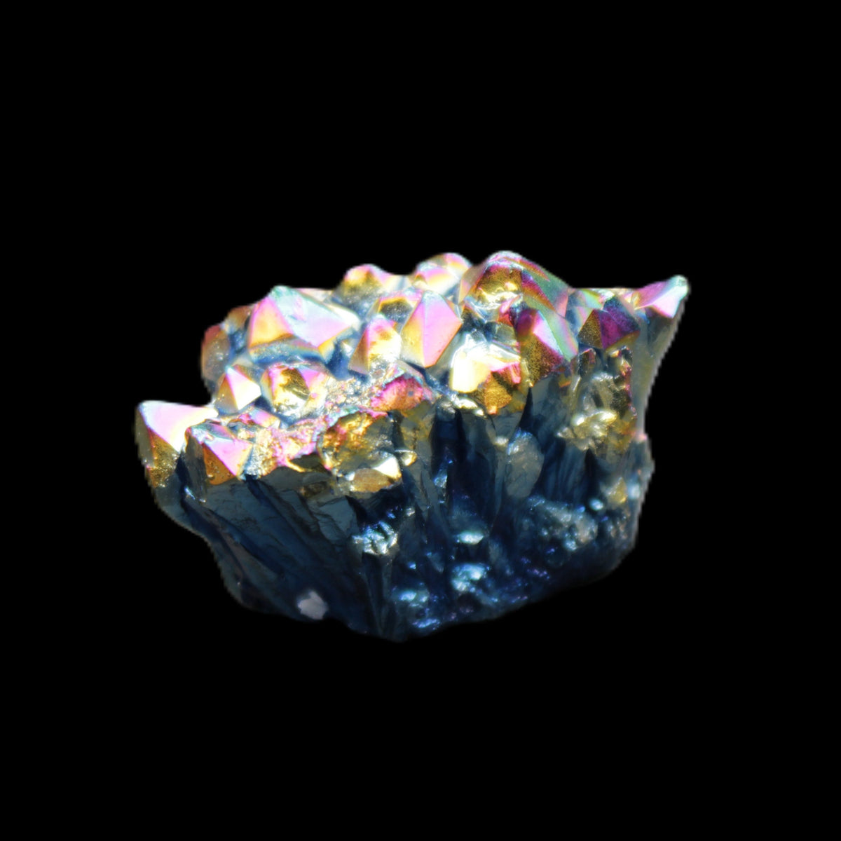 Aura electroplated Quartz cluster 38-45mm 24-28g in sunlight - Rocks and Things Store