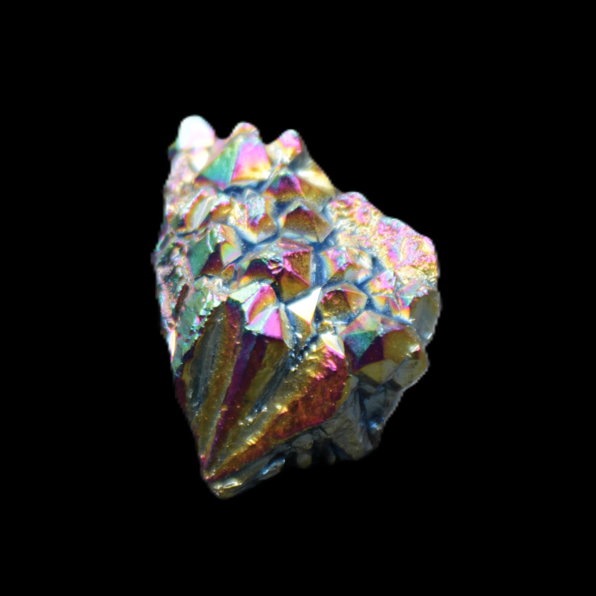 Aura electroplated Quartz cluster 38-45mm 24-28g in sunlight - Rocks and Things Store