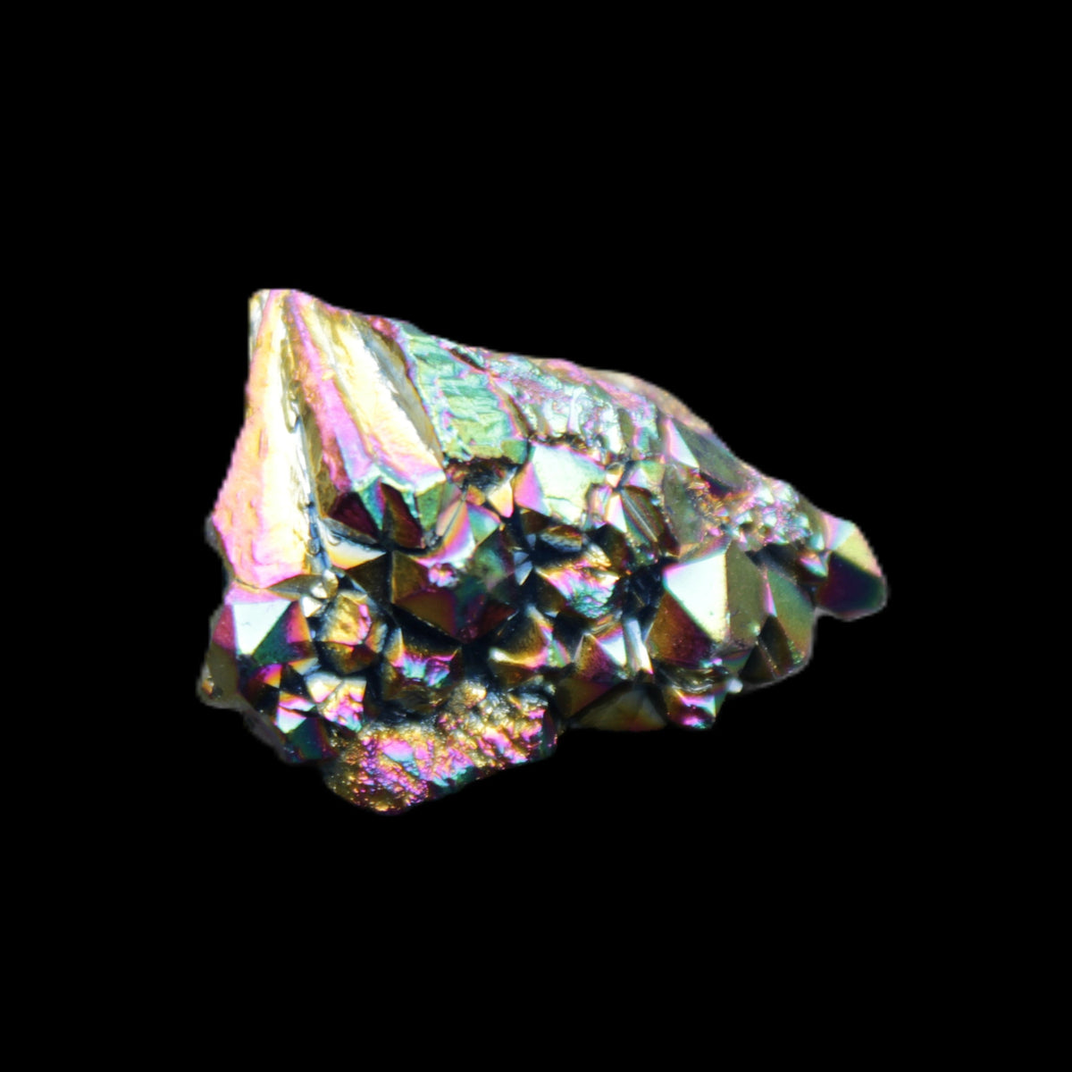 Aura electroplated Quartz cluster 38-45mm 24-28g in sunlight - Rocks and Things Store